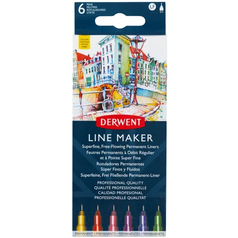 Набір лінерів Line Maker Colour 6шт кольорові Derwent — Photo 4