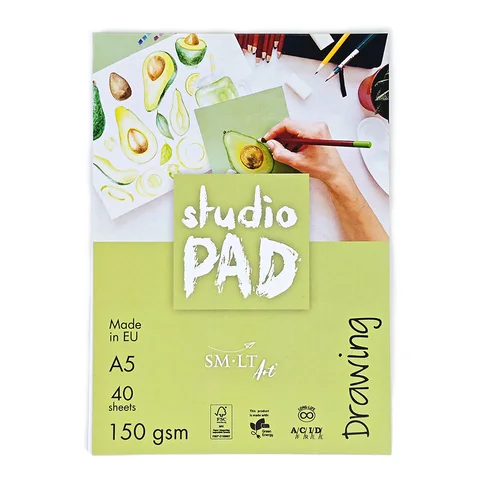 Склейка для ескізів та рисунку Studio, А5, 150г/м2, 40л, SM-LT Art — Photo 4