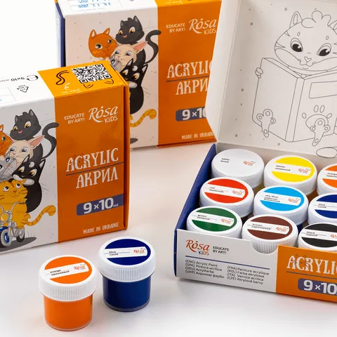 Набір акрилових фарб Cats 9×10мл ROSA Kids — Photo 8
