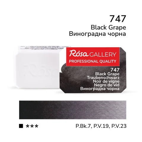 Фарба акварельна Виноградна чорна (747) 2,5мл ROSA Gallery — Photo 2