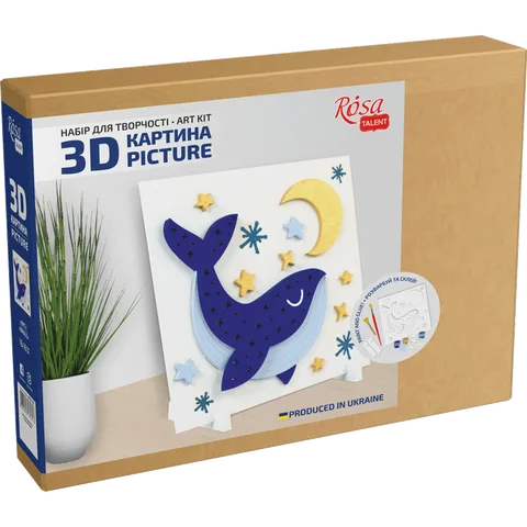 Набір картина 3D „Кит“ МДФ ґрунтоване 18х18см ROSA TALENT — Photo 4