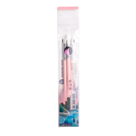 Набір пензлів HIMI 3 шт. круглий, плоский, овальний, Pink Edition — Photo 6
