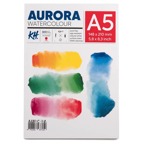 Альбом для акварелі Watercolour 300г/м2 12 л HP дрібне зерно Aurora — Photo 2