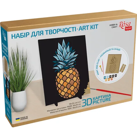 Набір Ананас 3D МДФ 24 5х18 5см ROSA Talent — Photo 4