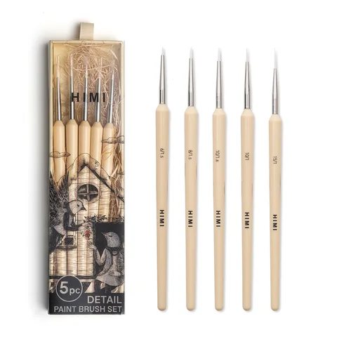 Набір пензлів HIMI 5 шт., лайнер Detail Painting Brush Set — Photo 14