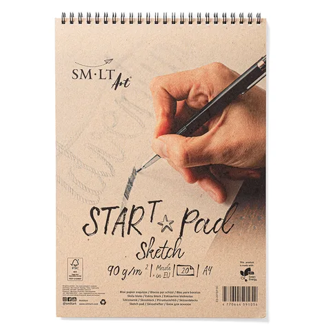 Альбом для ескізів на спіралі STAR T А4 90г/м2 20л SM-LT Art — Photo 2