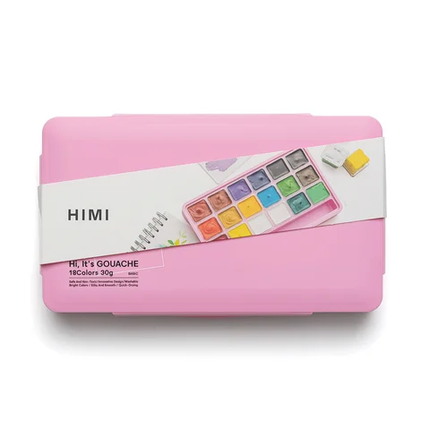Набір гуашевих фарб Jelly Cup 18×30мл рожевий пластиковий пенал HIMI — Photo 10