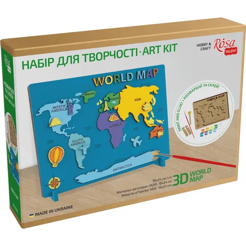 Набір World Map 3D МДФ 24 5х18 5см ROSA Talent — Photo 3