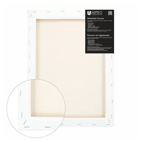 Підрамник 30×40 см дрібне зерно акриловий ґрунт бавовна 280г/м2 Arteo — Photo 3