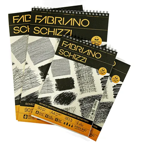 Альбом для ескізів на спіралі Schizzi Sketch А3, 90г/м2 80л 20% бавовна Fabriano — Photo 7