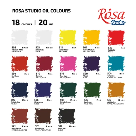 Набір олійних фарб 18х20мл блістер ROSA Studio — Photo 17