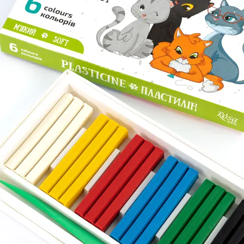 Набір пластиліну Cats зі стеком 6×96г ROSA Kids — Photo 5