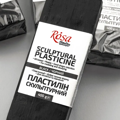 Пластилін Скульптурний чорний, 400г ROSA Studio — Photo 6