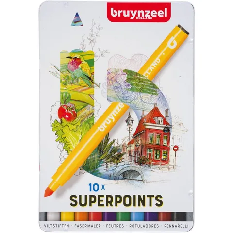 Набір кольорових фломастерів EXPRESSION, 10шт, мет. кор., Bruynzeel — Photo 3