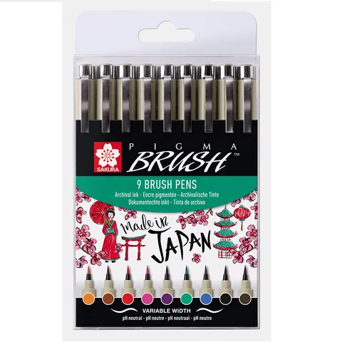 Набір лайнерів-пензлів PIGMA Brush 9кол Sakura — Photo 3