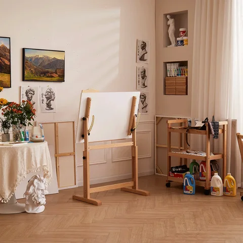 Дерев'яний художній стіл 90×60×84см, з регульованою висотою (6063) MEEDEN — Photo 27