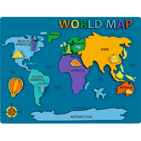 Набір World Map 3D МДФ 24 5х18 5см ROSA Talent — Photo 2