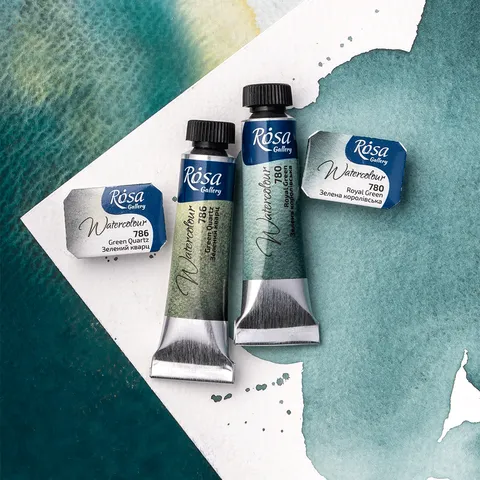 Фарба акварельна Зелений кварц (786) 2,5мл ROSA Gallery — Photo 5