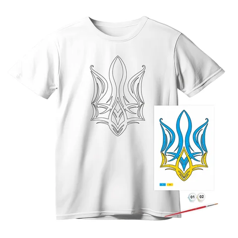 Набір футболка-розмальовка „Тризуб“ бавовна 100% розмір S ROSA Talent — Photo 5
