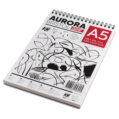 Альбом для рисунку на спіралі Portrait (Bristol) 180 г/м2 40 л білий Aurora — Photo 3