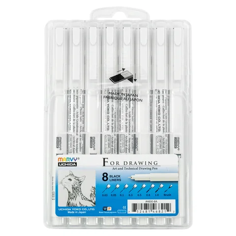 Набір Drawing Pen, чорний 8 шт Marvy — Photo 5