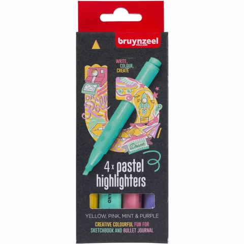Набір маркерів HIGHLIGHTER  PASTEL 4кол Bruynzeel — Photo 2