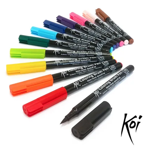 Набір маркерів Koi Coloring Brush Pen, 12кол. — Photo 5