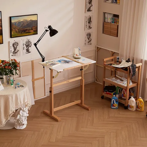 Дерев'яний художній стіл 90×60×84см, з регульованою висотою (6063) MEEDEN — Photo 24