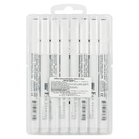 Набір Drawing Pen, чорний 8 шт Marvy — Photo 6