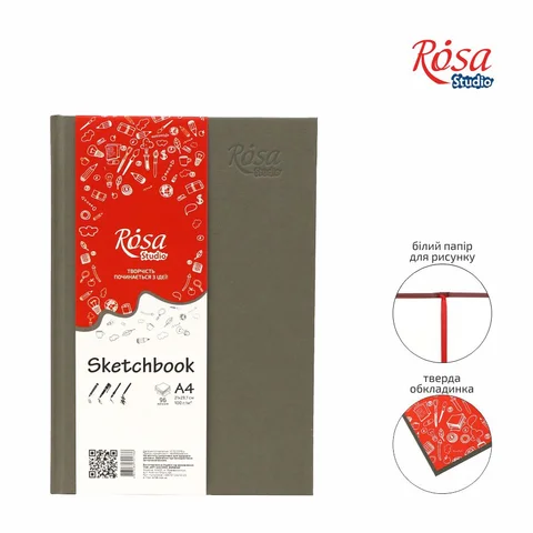 Блокнот A4 (21х29,7см) 100г/м2 96л сірий ROSA Studio — Photo 11