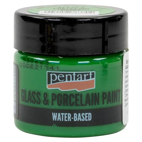 Фарба акрилова Glass&amp;porcelaine, на водній основі, Зелене яблуко, 30 мл, Pentart — Photo 2