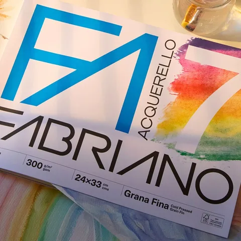 Склейка для акварелі Fabriano 7, 24х33 см, 300г/м2, 12 листів, середнє зерно, Fabriano — Photo 5