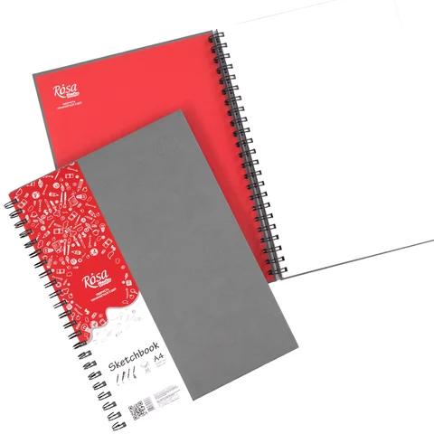 Блокнот на спіралі A4 (21х29,7см) 100г/м2 80л сірий ROSA Studio — Photo 7