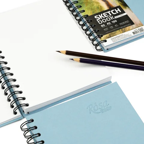 Блокнот на спіралі 100г/м2 80л блакитний ROSA Studio — Photo 12