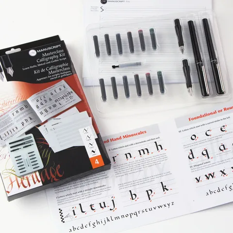 Набір для каліграфії Masterclass Set (2 ручки 4 пера 12 картриджів конвертер) Manuscript — Photo 16