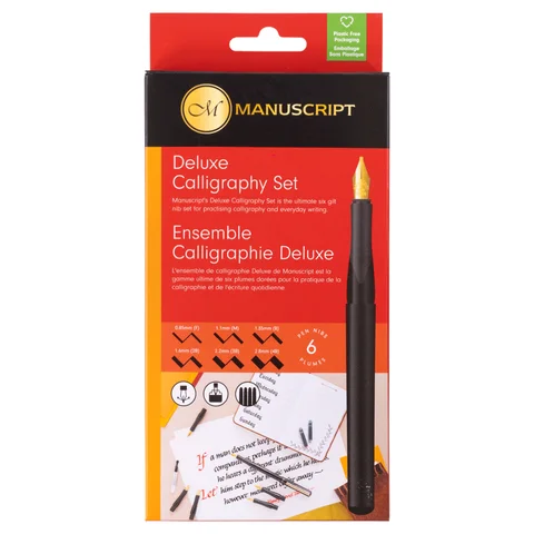 Набір для каліграфії Deluxe Calligraphy (ручка 6 пер 4 картириджи конвертер пенал) Manuscript — Photo 5