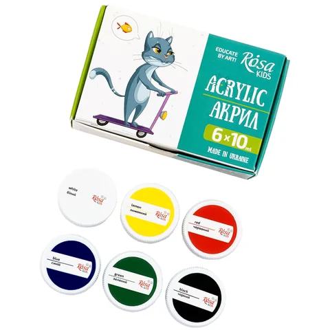 Набір акрилових фарб Cats 6×10мл ROSA Kids — Photo 5