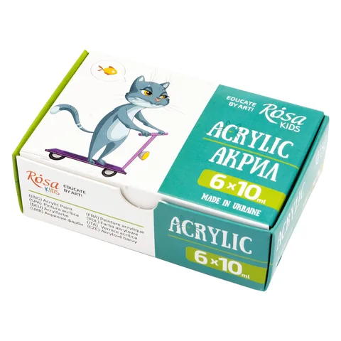 Набір акрилових фарб Cats 6×10мл ROSA Kids — Photo 4
