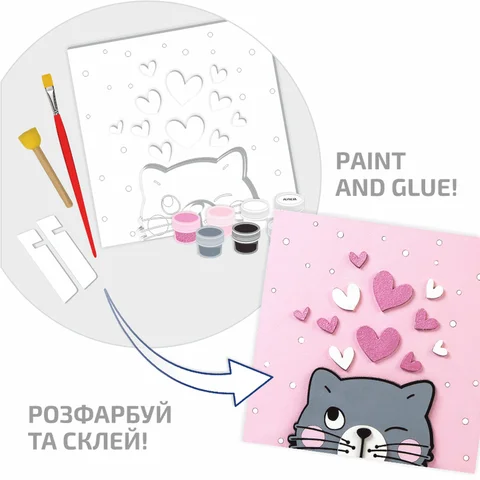 Набір картина 3D „Кошеня“ МДФ ґрунтоване 18х18см ROSA TALENT — Photo 5