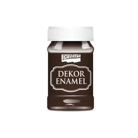 Фарба акрилова "Dekor Enamel", глянцева, Коричнева, 100мл, Pentart — Photo 2