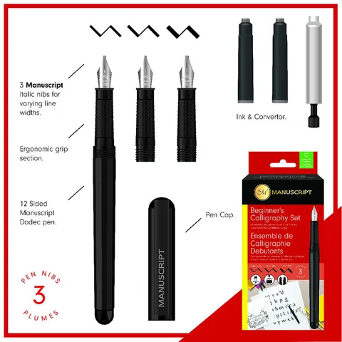 Набір для каліграфії Beginner’s Calligraphy Set (авторучка 3 пера конвертер) Manuscript — Photo 5