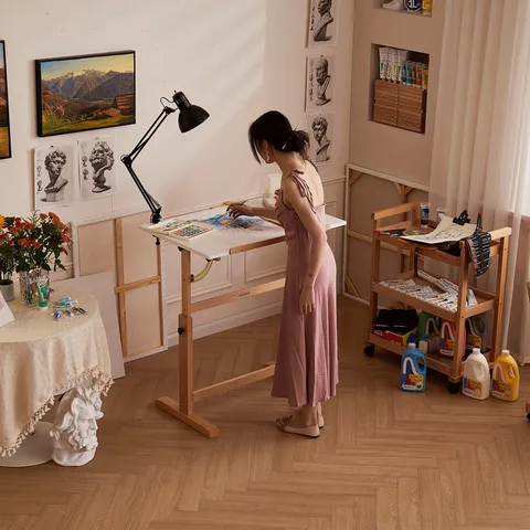 Дерев'яний художній стіл 90×60×84см, з регульованою висотою (6063) MEEDEN — Photo 23