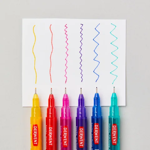 Набір лінерів Line Maker Colour 6шт кольорові Derwent — Photo 7