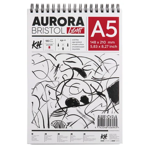 Альбом для рисунку на спіралі Portrait (Bristol) 180 г/м2 40 л білий Aurora — Photo 2