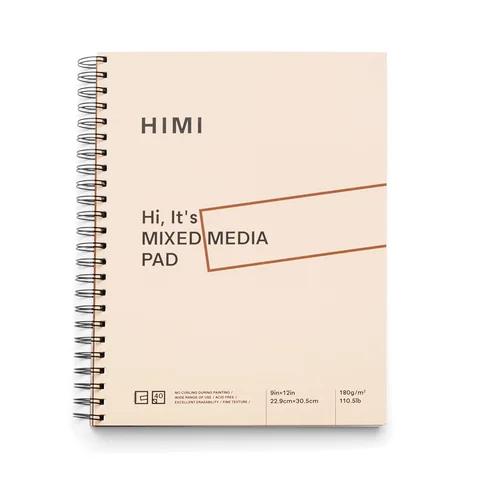 Блокнот на спіралі Mixed Media, 22,9х30,5см, 180г/м2, 40л, HIMI — Photo 10