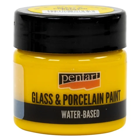 Фарба акрилова Glass&amp;porcelaine, на водній основі, Жовта, 30 мл, Pentart — Photo 2