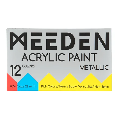 Набір акрилових фарб Metallic 12×22мл MEEDEN — Photo 5