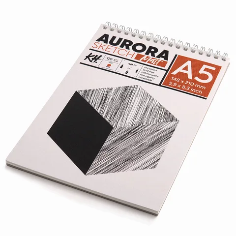Альбом для ескізів на спіралі Smooth &amp; Matt 120 г/м2 20 л білий Aurora — Photo 3