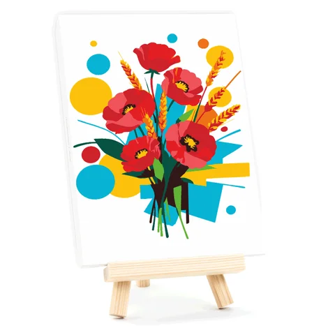 Набір картина за номерами Колоски і маки, 15x20 см, з мольбертом ROSA START — Photo 6
