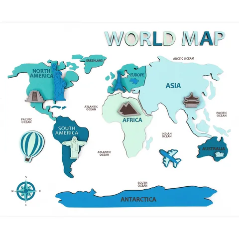 Набір World Map 3D МДФ 30 5х37 5см ROSA Talent — Photo 3
